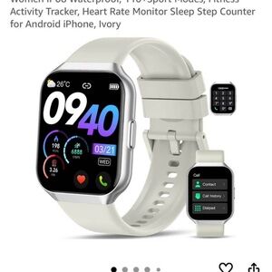 Advanced Smartwatch with Heart Rate Monitor - Silver and Ivory